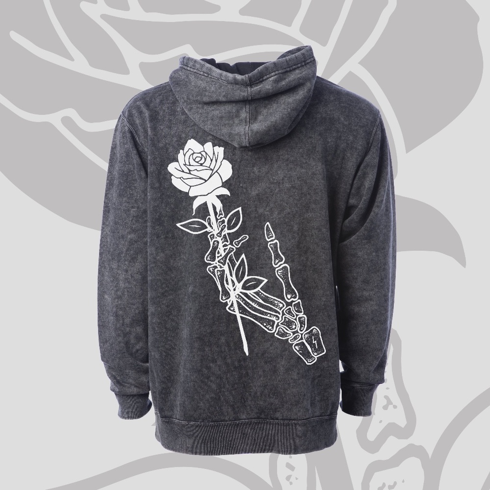 Strength & Heart - Mineral Wash Black/White, Forever Pullover Hoodie